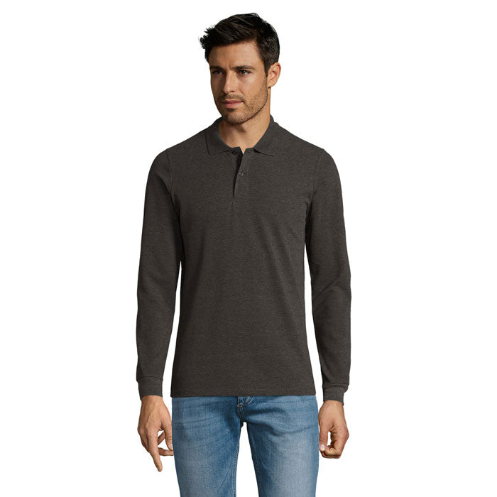 PERFECT LSL MEN POLO 180 – Charcoal Melange – Größe 3XL
