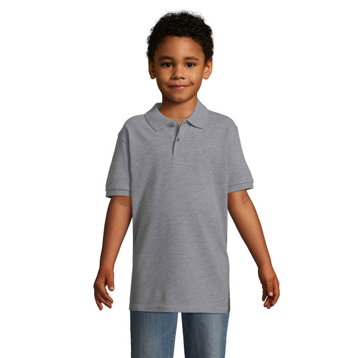 PERFECT KIDS PERFECT KINDER POLO 180g – Grau-Melange 2 – Größe 3XL