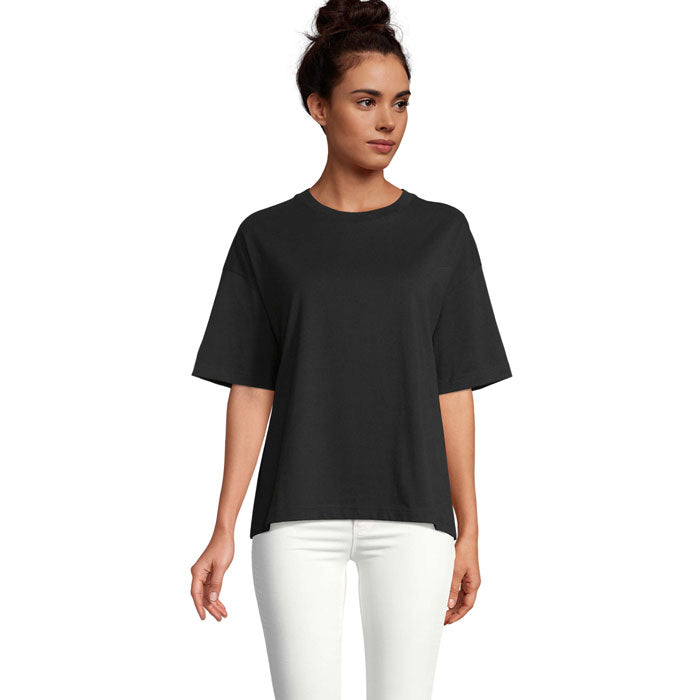 BOXY WOMEN T-SHIRT OVERSIZE – Deep Black – Größe L