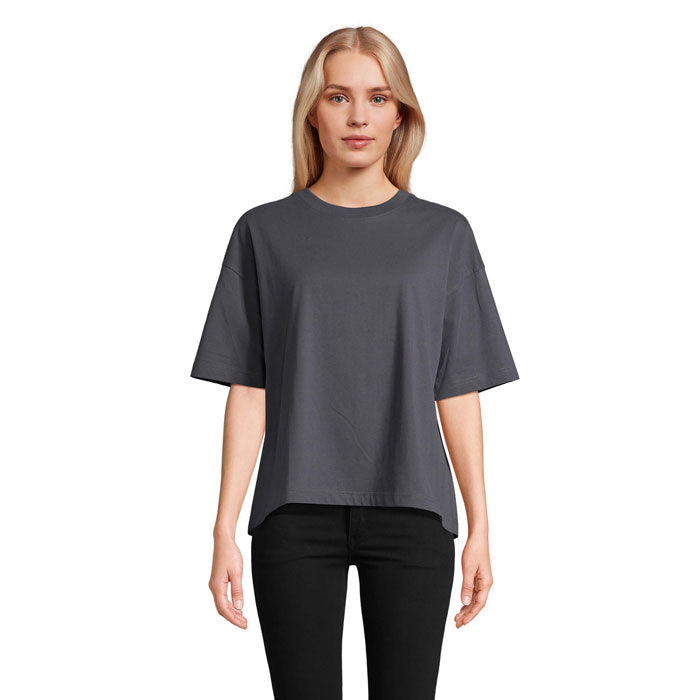 BOXY WOMEN T-SHIRT OVERSIZE – Mausgrau – Größe L