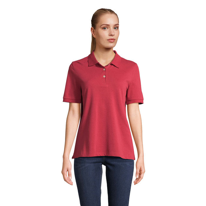 PACIFIC WOMEN PACIFIC DAMEN POLO – Folk Red Twin – Größe L
