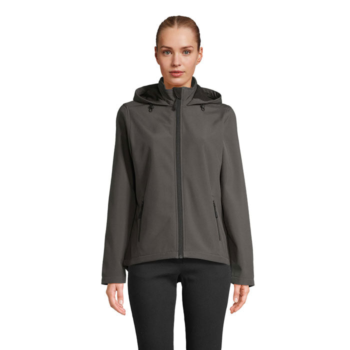 RACE HOODED WOMEN RACE DAMEN-KAPUZENJACKE – Anthrazitgrau – Größe 3XL