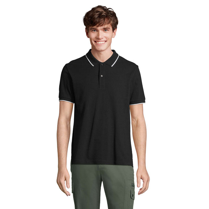 PALERMO POLO-SHIRT – Schwarz / Weiß – Größe 3XL