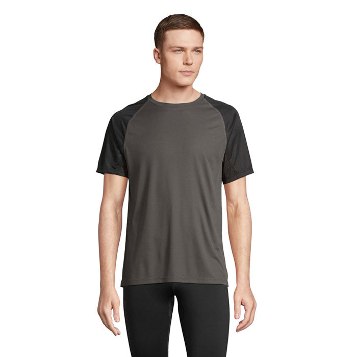 VORTEX RAGLAN T-SHIRT – Black/Charcoal Grey – Größe L