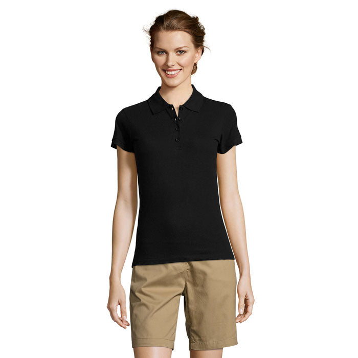 PEOPLE DAMEN POLO 210g – Schwarz – Größe 3XL