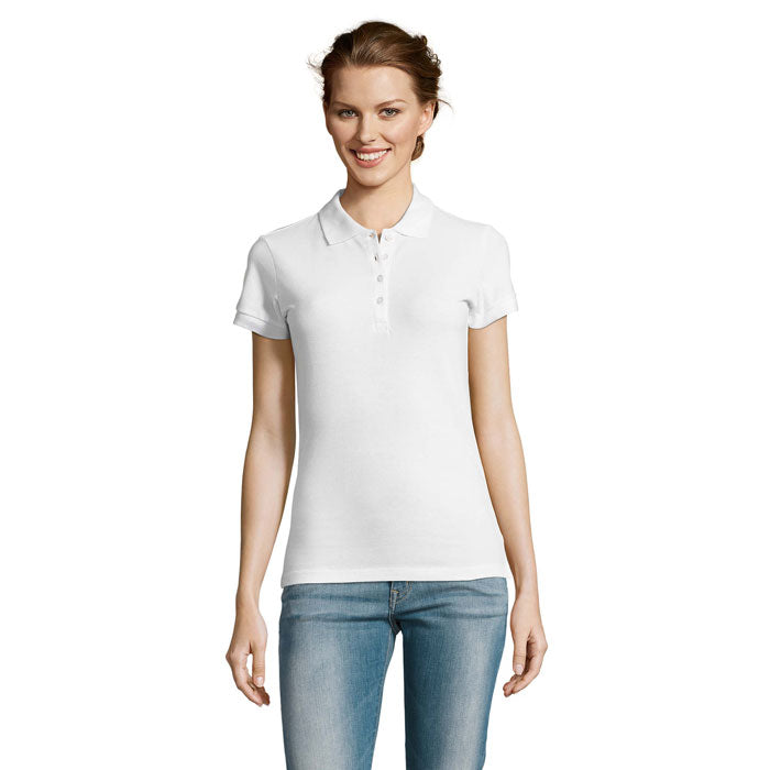 PEOPLE DAMEN POLO 210g – White – Größe 3XL