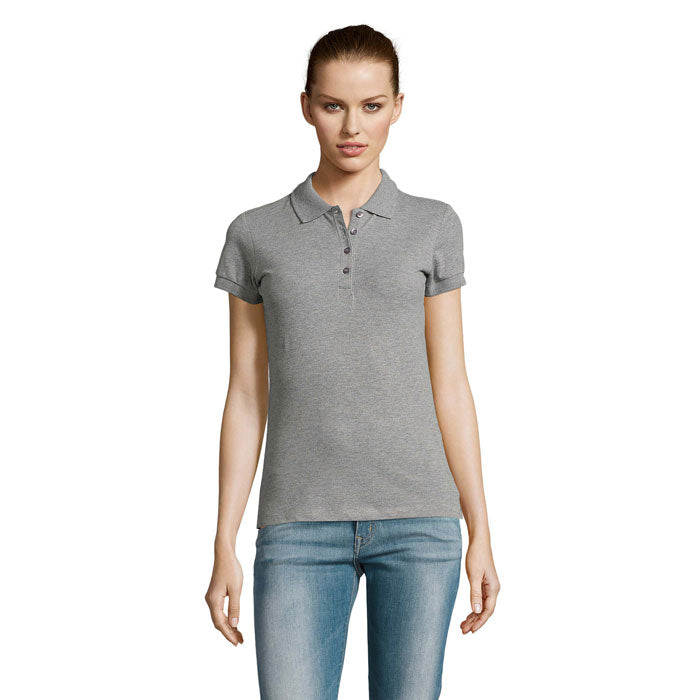 PASSION DAMEN POLO 170g – Grau-Melange 2 – Größe L