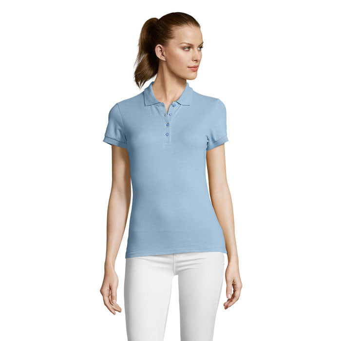 PASSION DAMEN POLO 170g – Sky Blue Pique – Größe L