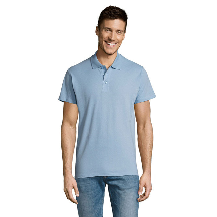 SUMMER II MEN Polo 170g – Sky Blue Pique – Größe L