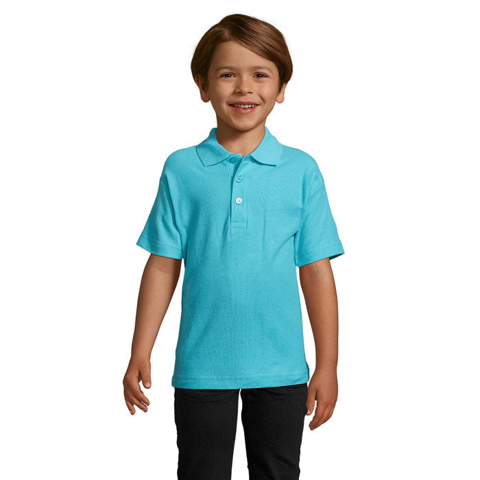 SUMMER II KIDS Polo 170g – Atoll-Blau – Größe 3XL