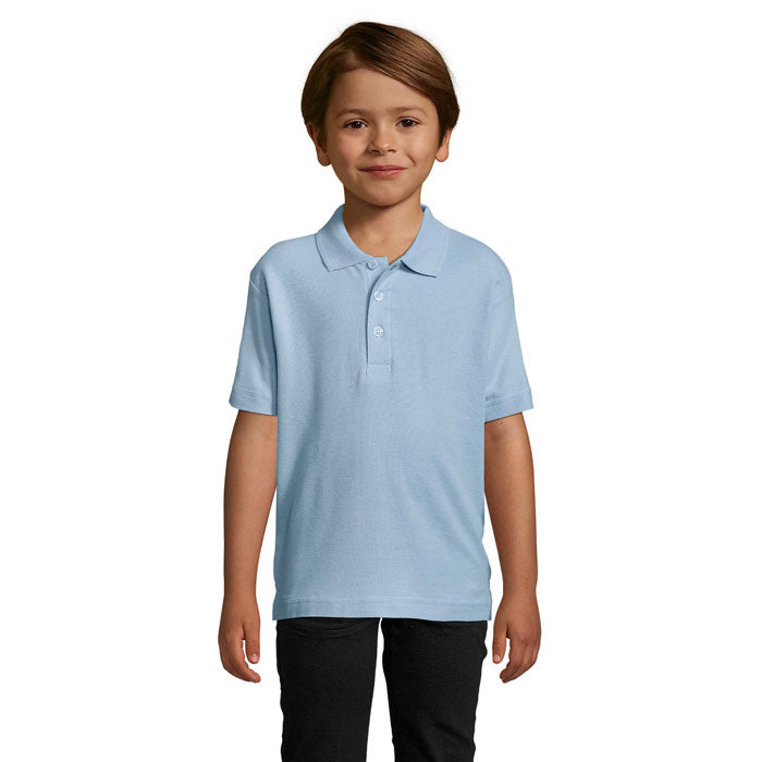 SUMMER II KIDS Polo 170g – Sky Blue Pique – Größe 3XL