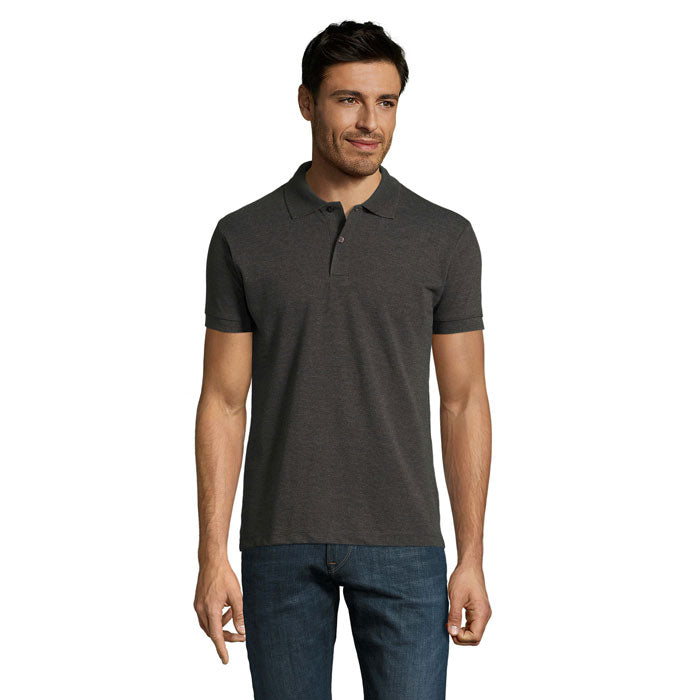 PERFECT MEN Polo 180g – Charcoal Melange – Größe 3XL