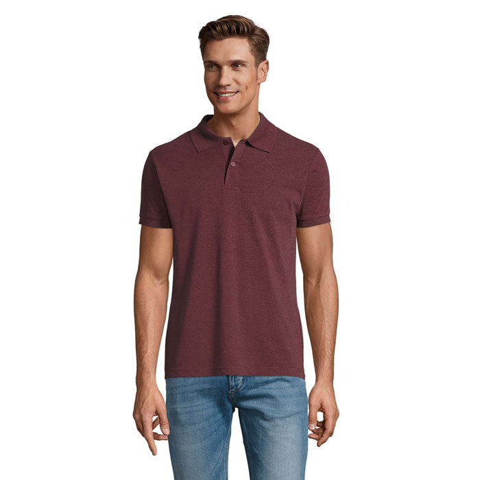 PERFECT MEN Polo 180g – Heather Oxblood – Größe 3XL
