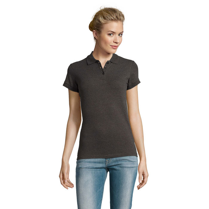 PERFECT WOMEN PERFECT DAMEN POLO 180g – Charcoal Melange – Größe L