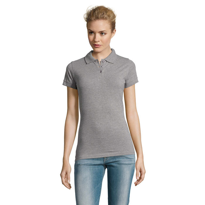 PERFECT WOMEN PERFECT DAMEN POLO 180g – Grau-Melange 2 – Größe 3XL