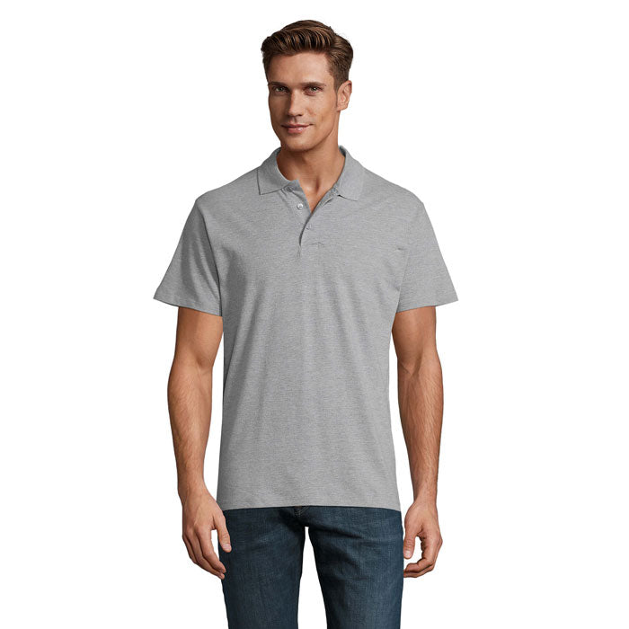 SPRING II MEN Polo 210g – Grau-Melange 2 – Größe 3XL