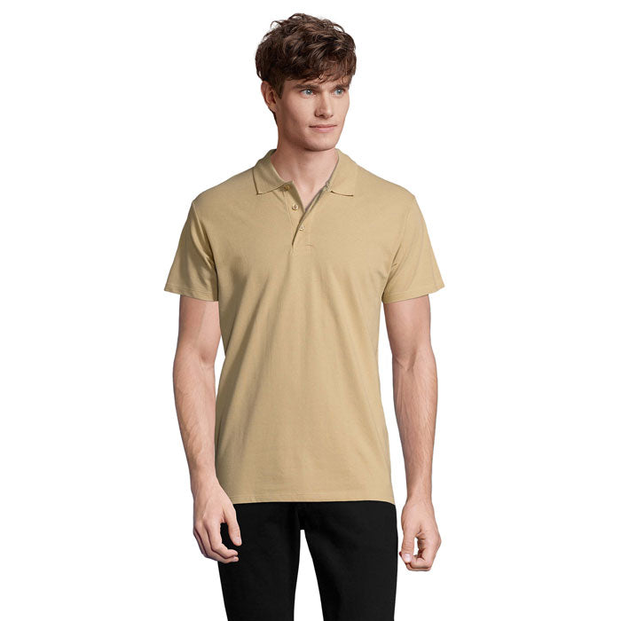 SPRING II MEN Polo 210g – Sand – Größe L