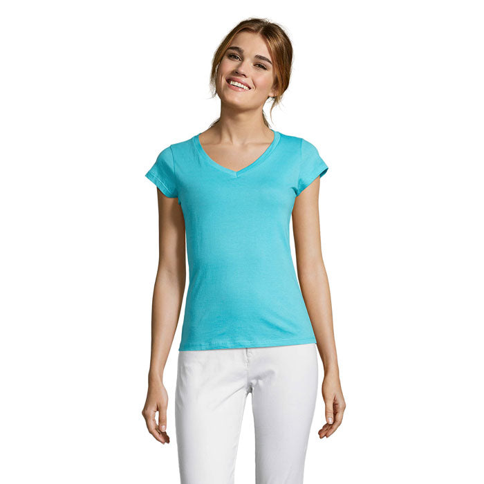 MOON DAMENT-SHIRT 150g – Atoll-Blau – Größe 3XL