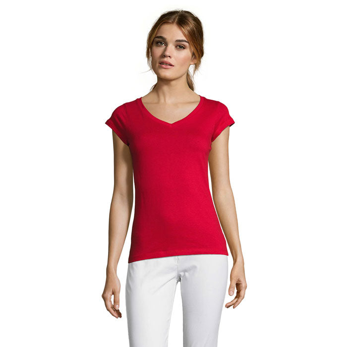 MOON DAMENT-SHIRT 150g – Red – Größe 3XL