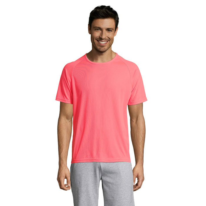 SPORTY MEN T-Shirt – Neon Coral – Größe 3XL