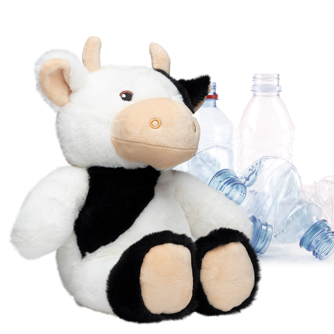 Plüschtier RecycelKuh – Schwarz/weiß – M